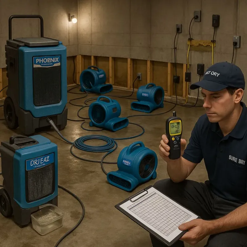 Structural Drying and Dehumidification process in Bridgewater, NJ